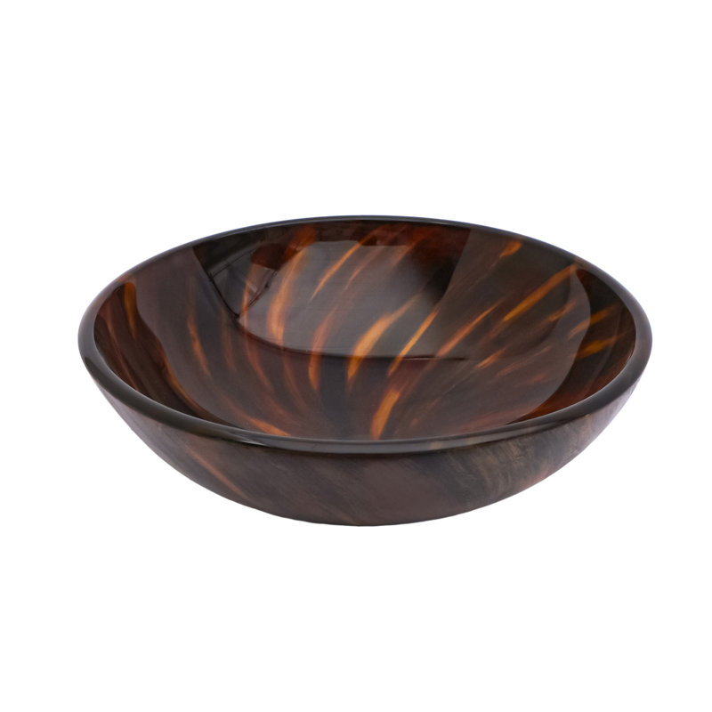 Bathroom Artistic Tempered Glass Vessel Bathroom Sink With Pop-Up Drain