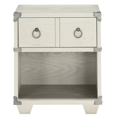Grey Nightstand With Shelf And Drawer For Maximized Bedroom Space 22.5 Inches Wide Charging Storage