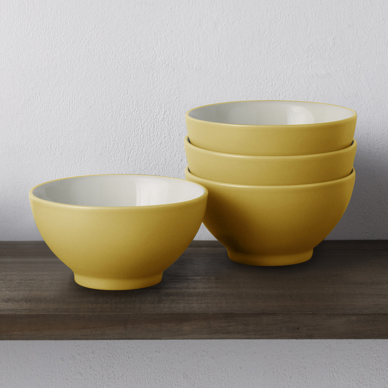Colorwave Stoneware Rice Bowl, Mustard