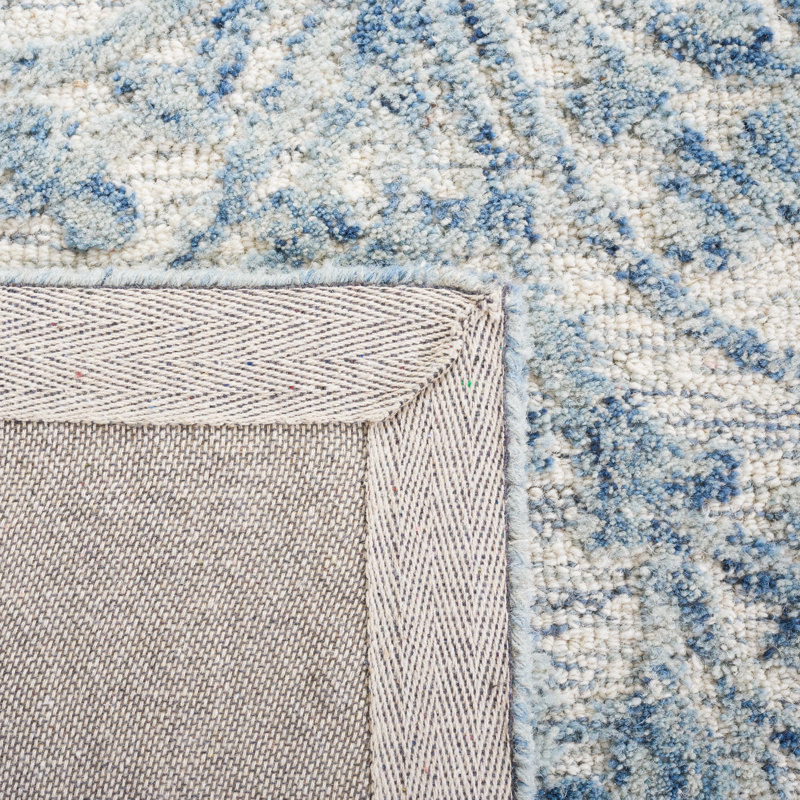 Tapis bleu / ivoire Metro 616, Rectangle de 5 pi x 8 pi