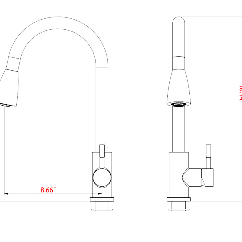 Matte Black Stainless Steel Kitchen Faucet With , To Scratches & Rust, 360 Swiveling Spout, 1.8Gpm Max Flow Faucet, Spot Construction, 20'' Hose, Swivel Rate