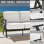 Chaise longue d'extérieur en aluminium 2 pièces avec coussin en tissu d'oléfine-1814606167