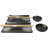 Hakumu Grey Porcelain Sushi Plates Sauce Dishes Chopsticks Dinnerware Set For 2-476685414