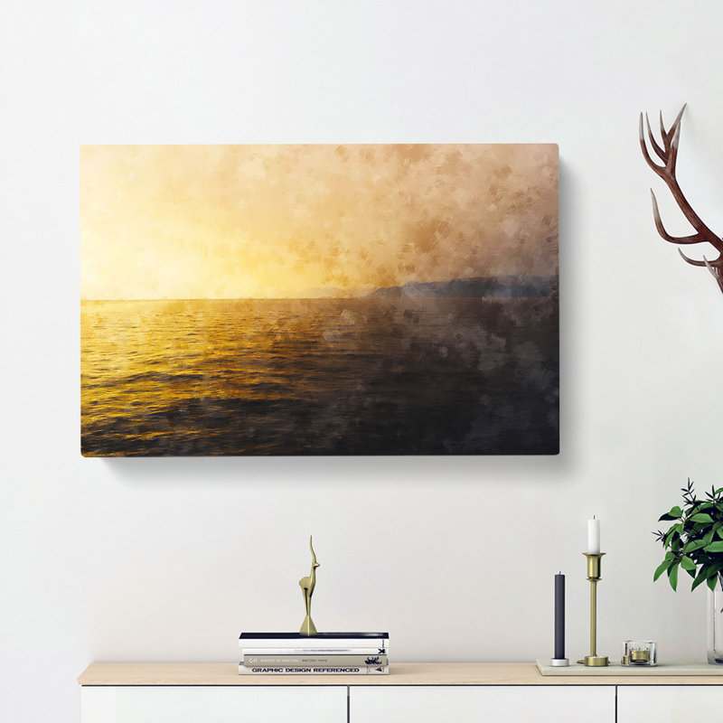 Sun Upon The Oceans Surface - Wrapped Canvas Print, 60cm H x 91cm W x 3cm D