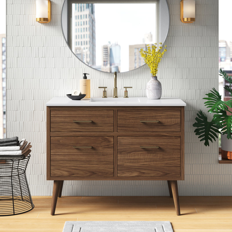 Ensemble de meuble-lavabo simple 42 po Steinfeldt, Noyer brun