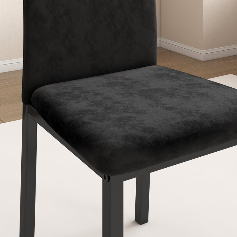 Chaise parsons rembourrée en velours Leelin, 4