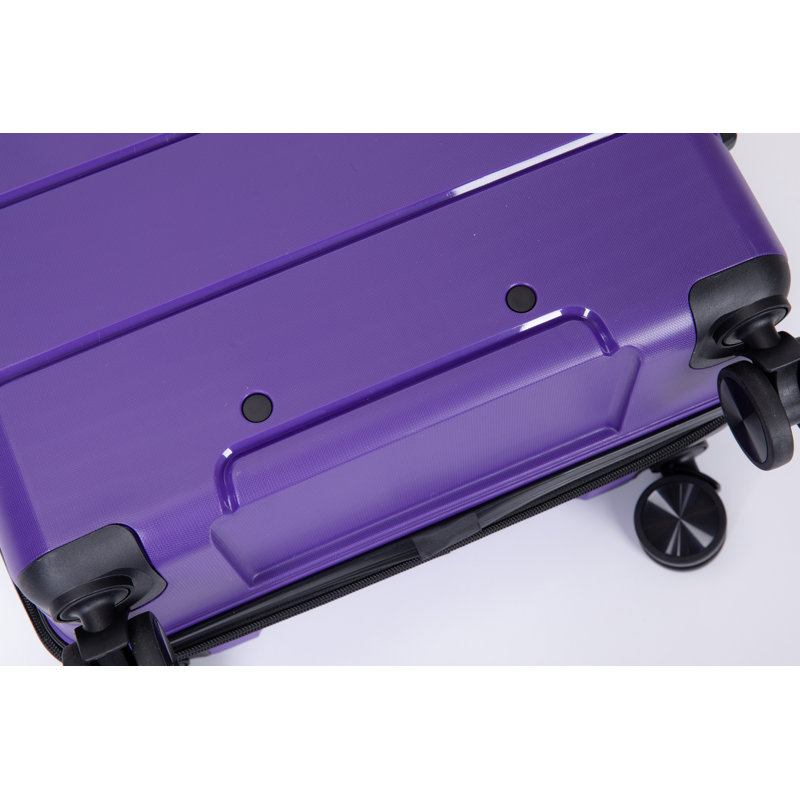 Ensemble de valises à roulettes en PP léger avec serrure TSA, Purple