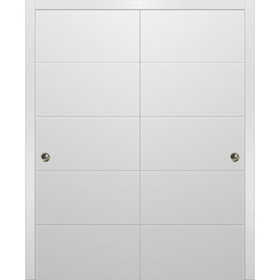 Planum Flush Wood Sliding Closet White Doors