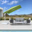 Parasol carré blanc en polyester 8 pi avec base et rotation à 360 °-397929493-373229229