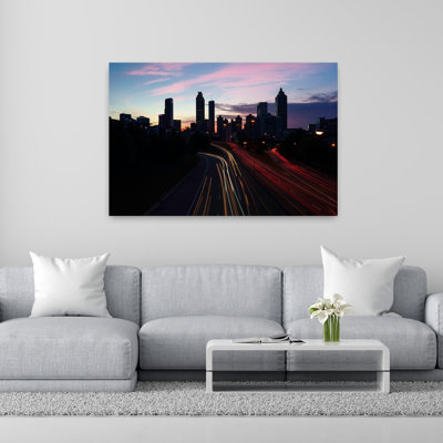 Downtown Atlanta Skyline from the Jackson Street Bridge Atlanta Georgia USA 1 Piece Wrapped Canvas Wall Art