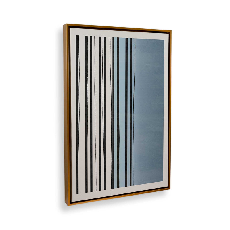 Twilight Stripes v1 Print, 36.75" H x 24.75" W x 1.75" D, Polished Gold Floater Framed Canvas