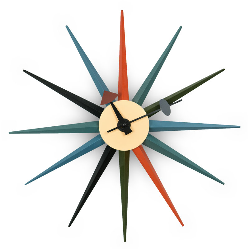 Hackett Wood Wall Clock, Blue/Green/Orange