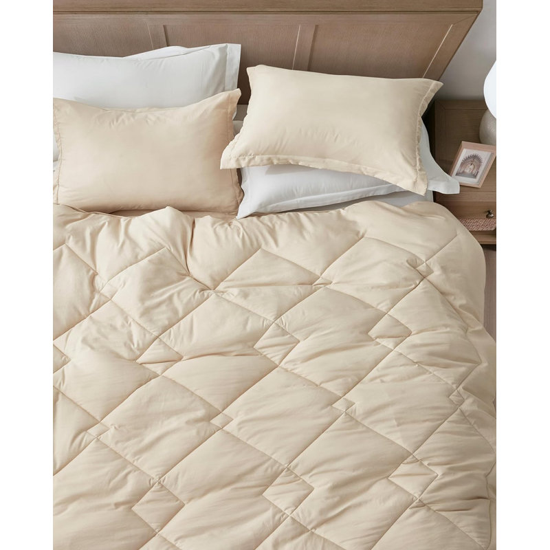 King Light Sand Reversible Microfiber Comforter Set