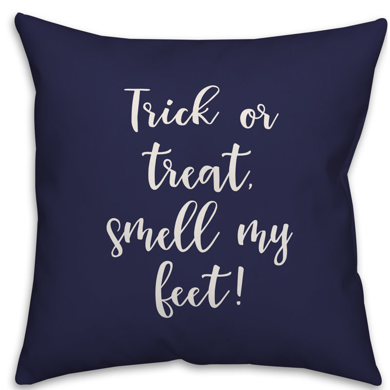  Coussin Trick or traiter l'odeur de mes pieds, Bleu marine, Housse de coussin