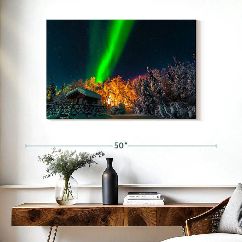 Alvord Wintry Lapland Northern Lights, H 26 po x l 39 po
