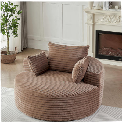 Canapé-lit simple en éponge de 55 pi en velours côtelé, sans assemblage requis, fauteuil-lit moderne moelleux pour le salon, la chambre à coucher, le salon et la salle de projection (pas de fauteuil pivotant).