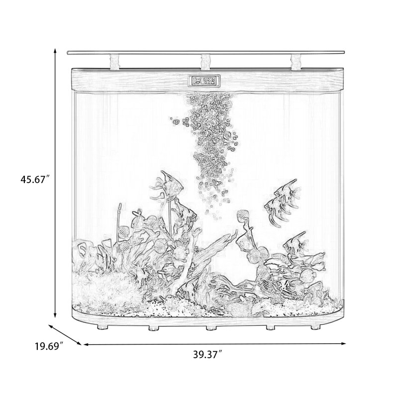 Réservoir d'aquarium 100 à 110 gallons, 39.37, Noyer