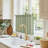  Kitchen Curtains for Small Windows 2 Tier Panels Back Tab Pocket Burlap Linen Sheer Cafe Curtain for Bathroom Cabinet,Farmhouse Window Covering-617857001-617856999