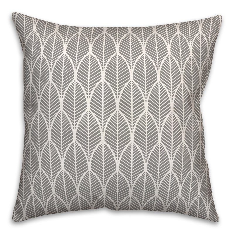 Geometric Outdoor Reversible Throw Pillow, Gray, 18"H x 18"W