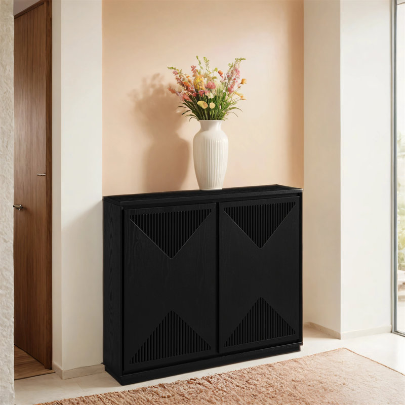 Buffet de rangement moderne en forme de V, Noir