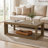 47.24" Rectangular Rustic Coffee Table With Open Storage Shelf, Retro Farmhouse Center Table for Living Room