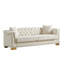 Canapé Chesterfield classique classique en velours avec accoudoirs roulés et nuages décoratifs à pampilles, parfait pour les salons et les chambres luxueux.