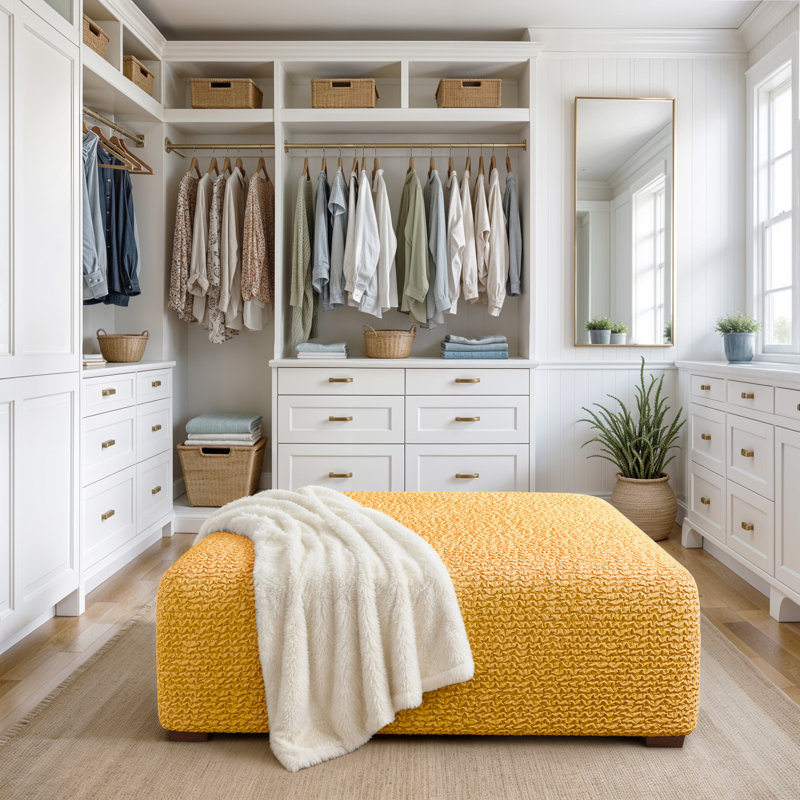 Housse extensible pour repose-pieds - Facile à nettoyer et durable - Collection Comfort, H 23 po x l 64 po x P 54 po