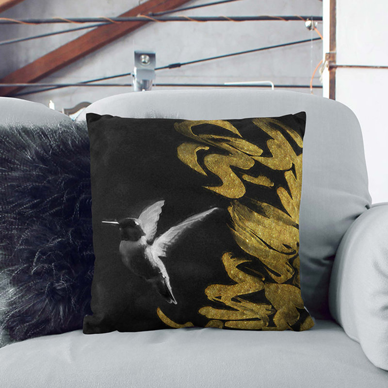 Square Throw Cushion, 55cm H x 55cm W x 20cm D, Black