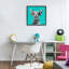 Chiot Jammin 'sur cadre flottant bleu, design par Lorenzo Collective-616178890-616178889