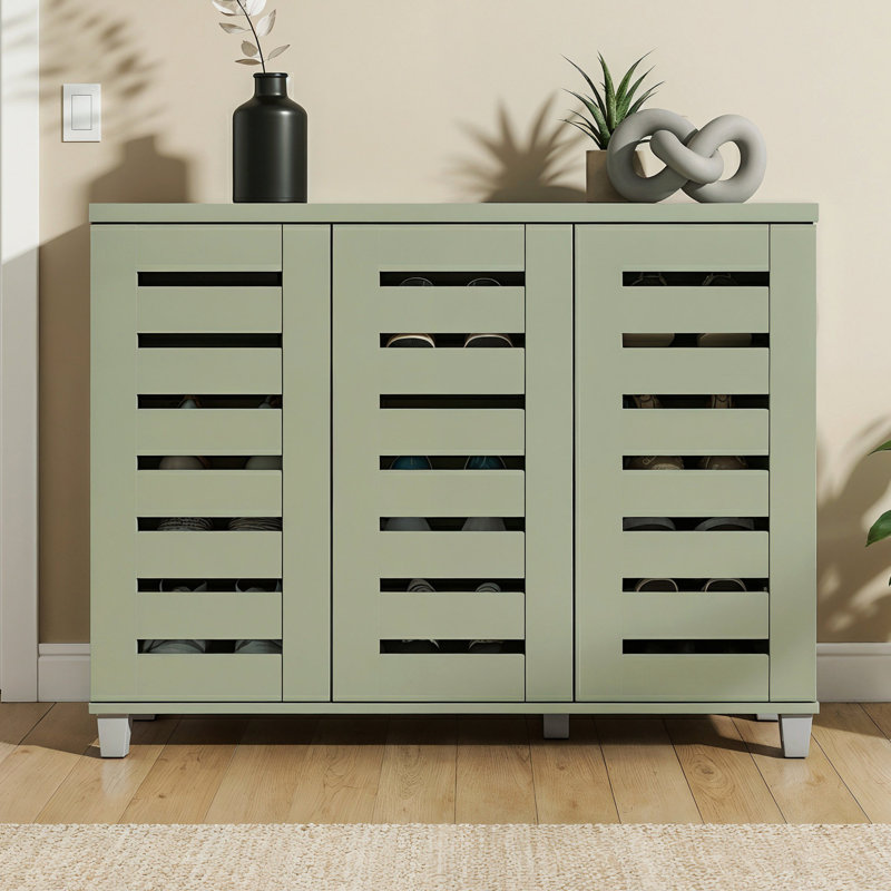 Alcester Lismore Shoe Storage Cabinet Up to 20 Pairs, Sage Green