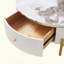 Modern Round Coffee Table With 2 Large Drawers Storage Accent Table