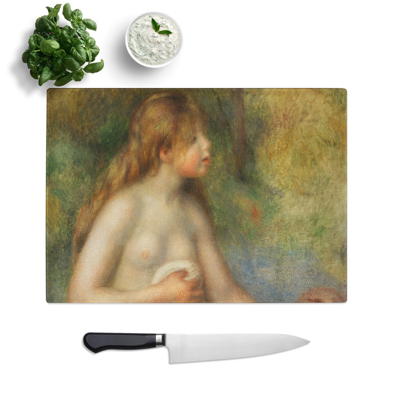 Bathing Girl by Pierre-Auguste Renoir Chopping Board, 0.4cm H x 20cm W x 29cm L