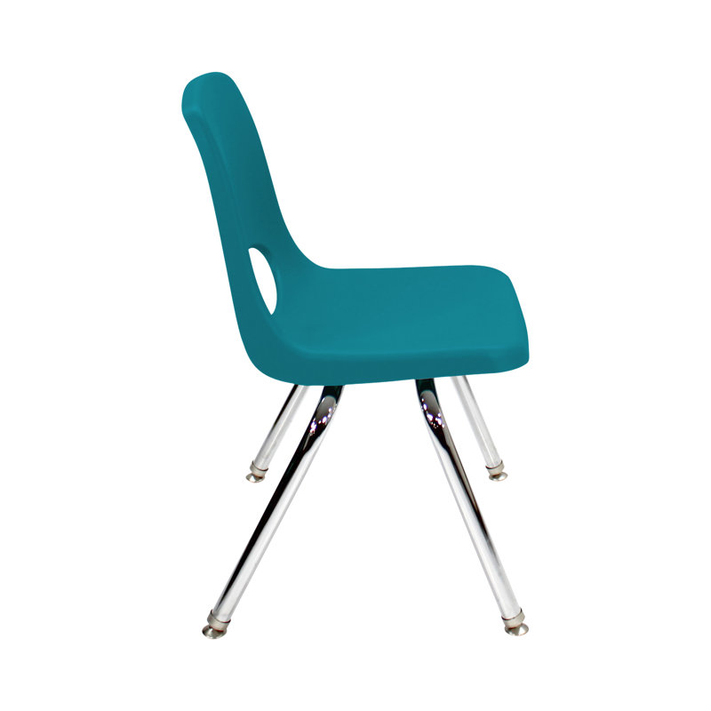 Chaise de classe empilable, Coulisses à billes, Sarcelle, 14"