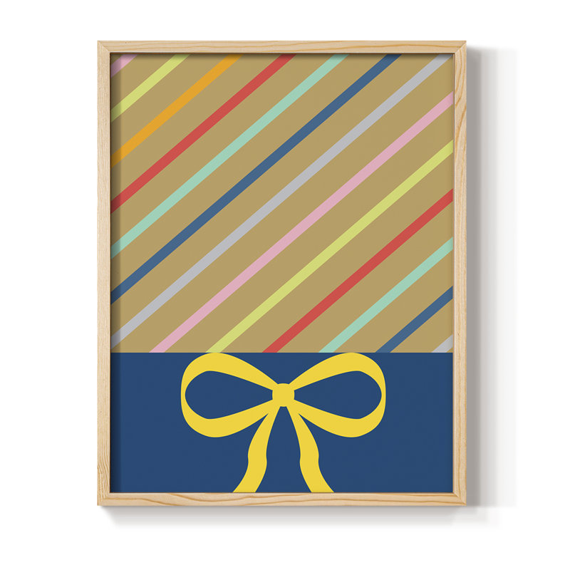 Stripes Framed Print - Solid Wood, 11" H x 9" W