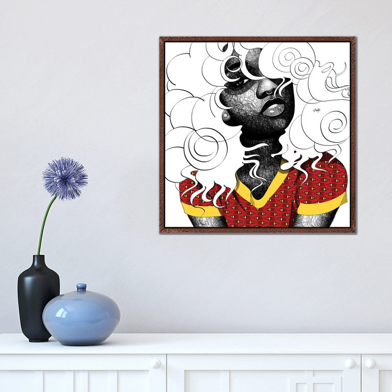 Aziza 1 Piece Wall Art on Canvas, 66.04cm H x 66.04cm W x 3.81cm D, Classic Brown Wood Floater Framed