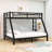 Metal Twin XL Over Queen Bunk Bed With Ladder And Slats