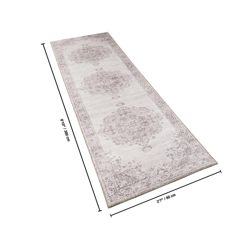 2 pi 7 po Tapis X 9 10 avec médaillon d'aspect fait à la main, multicolore, 100% velours, envers en jute, et confortable pour la maison