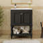 Meuble-lavabo de luxe moderne de 24 po avec lavabo en céramique, meuble de salle de bain avec tablette ouverte et rangement fermé-125847751