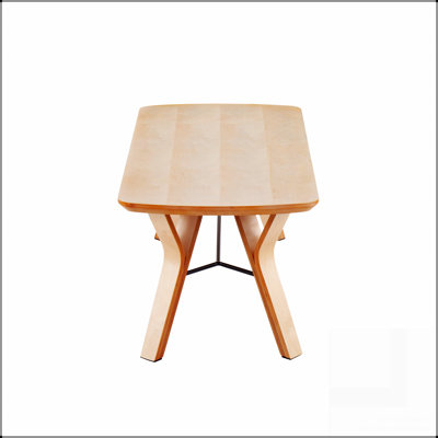 Banc en bois naturel Folia Mid-Century