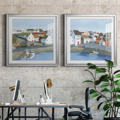 Ensemble de 2 cadres photo Old Coast Town I Old Coast Town I