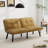 Adjustable Futon Sofa Bed With Velvet Fabric And Convertible Design-91295959