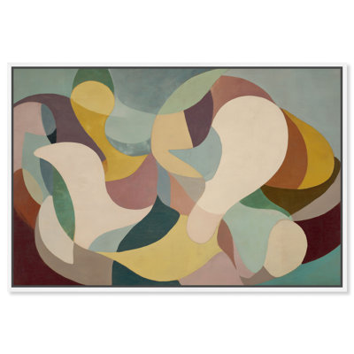 "Tan Curves III", reproduction d'art sur toile encadrée par Art Remedy, cadre blanc, 45 x 30