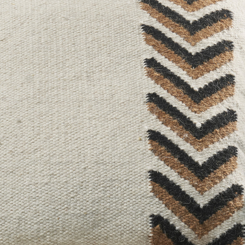Multicolor Cotton Euro Pillow Cover with Herringbone Design