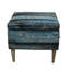 Altes Holz 55cm Wide Square Striped Ottoman with Storage