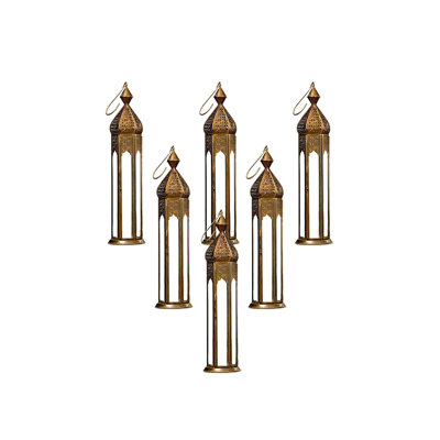 Lanterne en métal bronze doré Bungalow Rose antique, porte-bougie à panneaux en verre transparent, lanterne décorative rétro pour table de salle à manger, mariage, fête, événement, mesure 3 po de diamètre * 13 po de hauteur