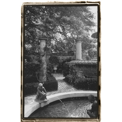Garden Fountain I by Laura DeNardo - Wrapped Canvas Print