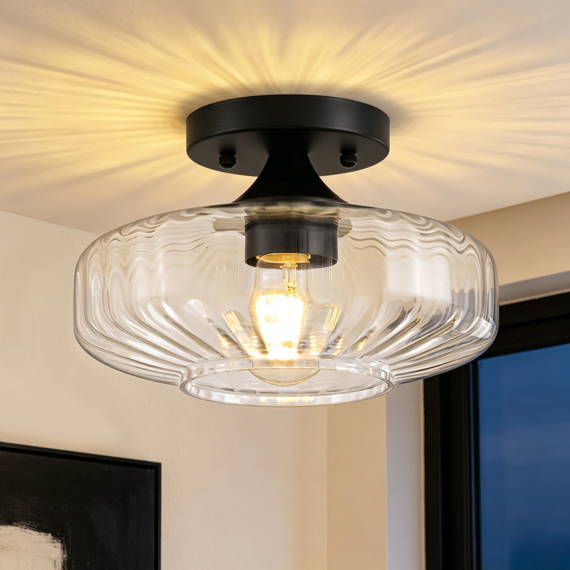 Plafonnier semi-encastré 9,84 po, 6.5"H×4"W×4.72"D, Clear