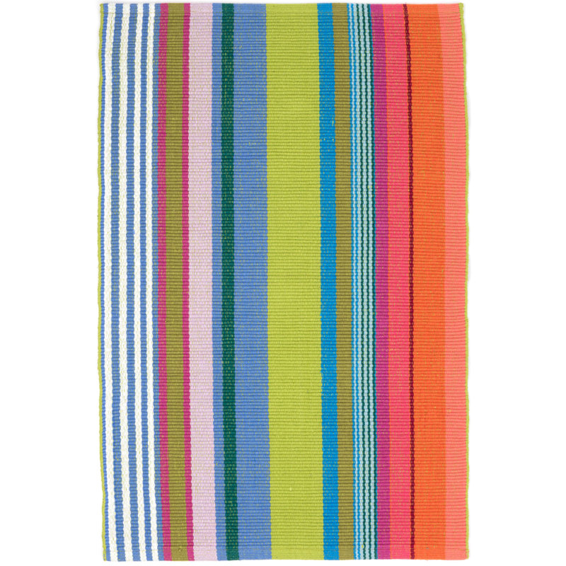 Mellie Stripe Handwoven Cotton Rug, Rectangle 6' x 9'