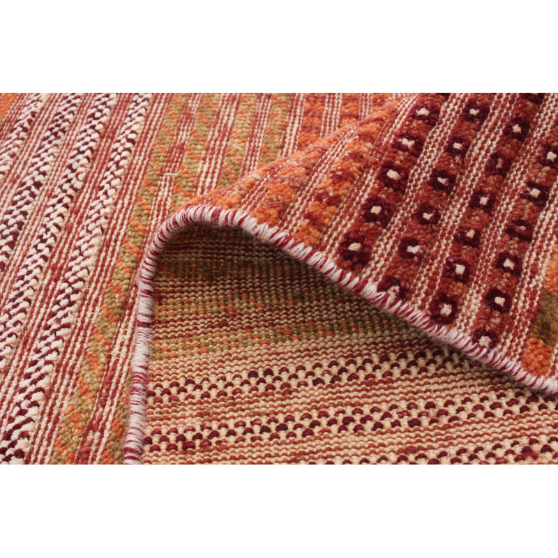 Tapis de la zone en laine foncé/rouge 3 pi 1 po x 5 pi 1 po one-of-kind à la main-noué la 2010 Beldibi