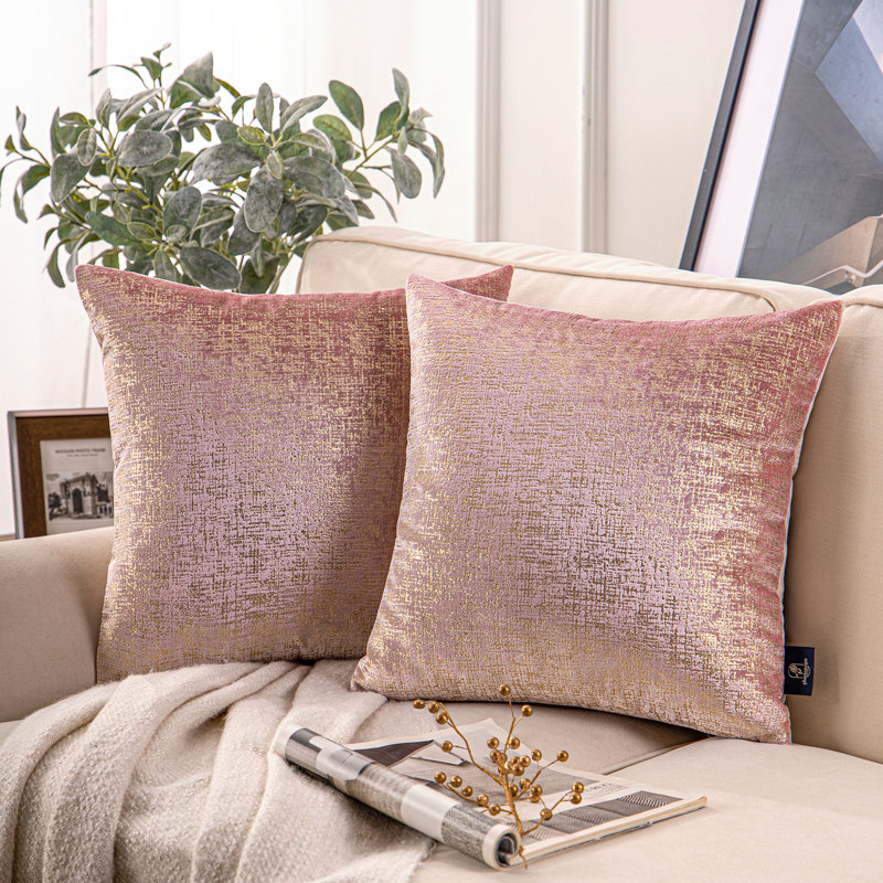 Gray Velvet Reversible Throw Pillow Set, 20" x 20"